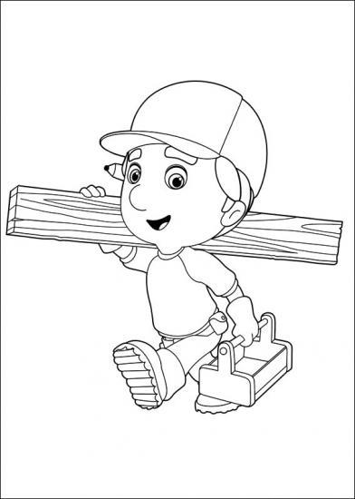 coloriage manny porte une planche de bois